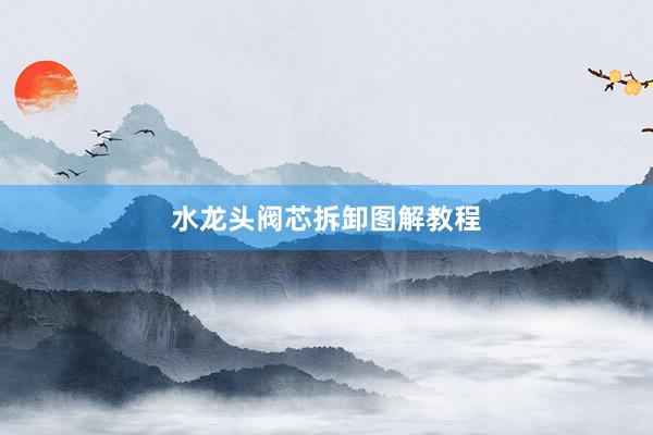 水龙头阀芯拆卸图解教程